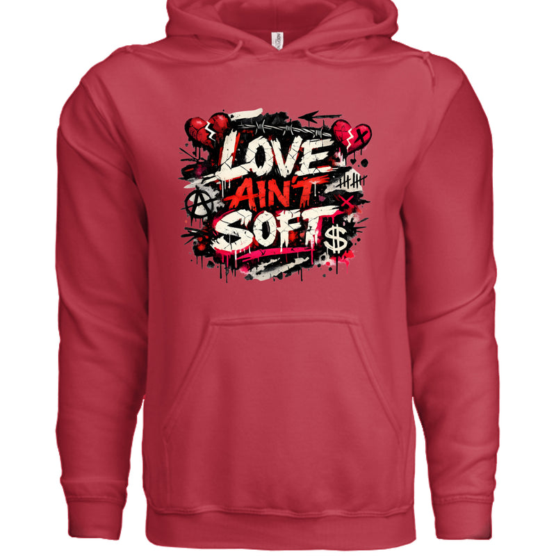 Love Ain't Soft Hoodie in red